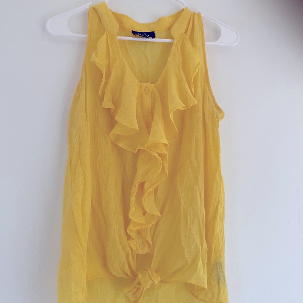Ruffled summer sunshine yellow Tank Top